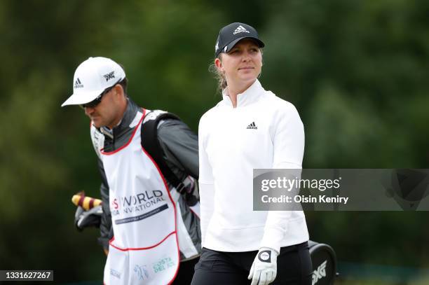 Linnea Ström of Sweden on the first hole during Day Three of The ISPS HANDA World Invitational at Galgorm Spa & Golf Resort on July 31, 2021 in...