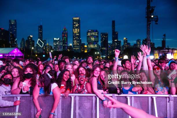 General atmosphere at Lollapalooza in Grant Park on July 30, 2021 in Chicago, Illinois.