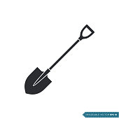 Shovel - Gardening Icon Vector Template EPS 10