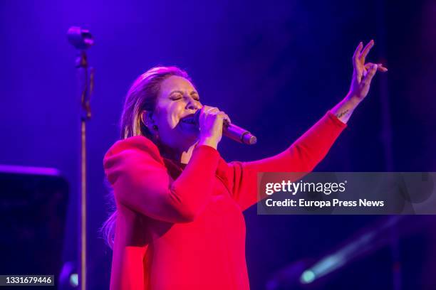 Singer Niña Pastori performs during the Noches del Botanico festival on July 29, 2021 in Madrid, Spain. Niña Pastori is one of the most acclaimed...