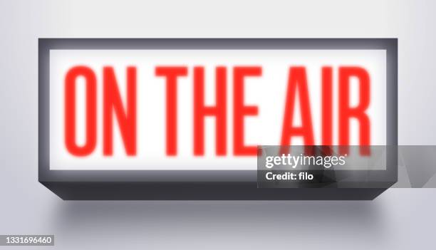 on the air sign - tv studio stock illustrations