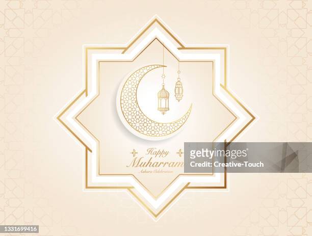 ilustrações, clipart, desenhos animados e ícones de cartão de celebração muharram - islã