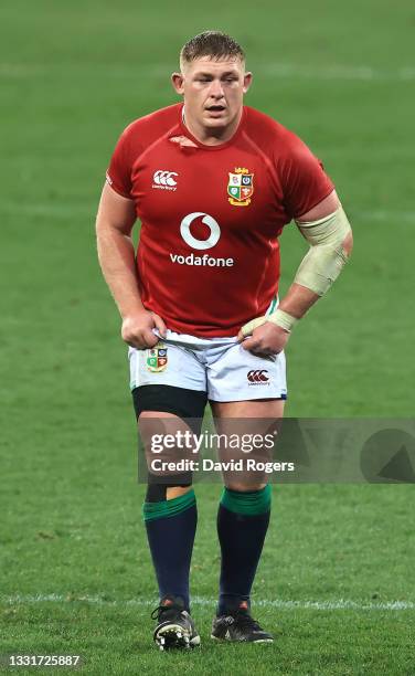 Tadhg Furlong of the Lions looks on during the 2nd test match between es upfield South Africa Springboks and the British & Irish Lions at Cape Town...