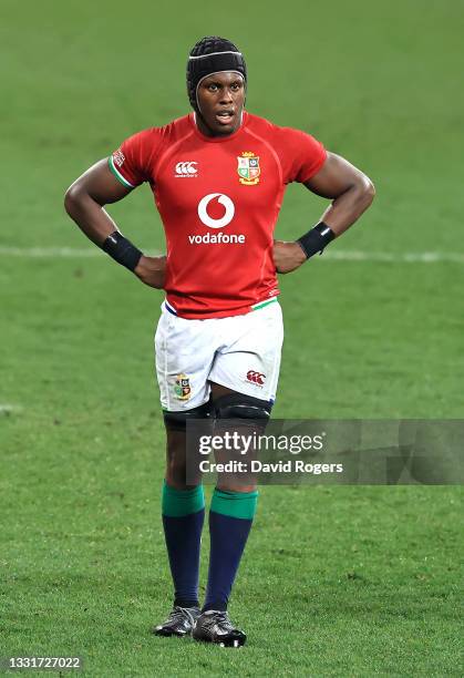 Maro Itoje of the Lions during the 2nd test match between South Africa Springboks and the British & Irish Lions at Cape Town Stadium on July 31, 2021...