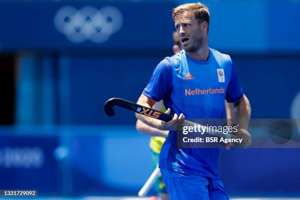 Jeroen Hertzberger of the Netherlands during the Tokyo 2020 Olympic Mens Hockey Tournament Quarter Final match between Australia and Netherlands at...