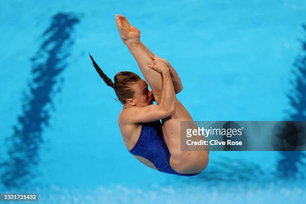 Krysta Palmer of Team United States competes in the Women's 3m Springboard Final on day nine of the Tokyo 2020 Olympic Games at Tokyo Aquatics Centre...