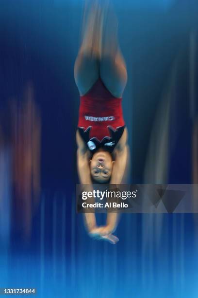 Jennifer Abel of Team Canada competes in the Women's 3m Springboard Final on day nine of the Tokyo 2020 Olympic Games at Tokyo Aquatics Centre on...