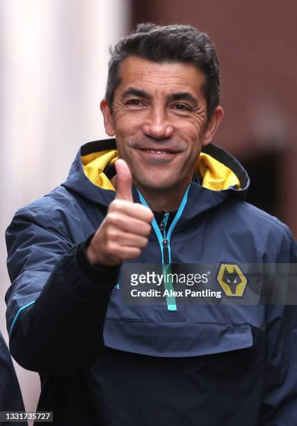 Bruno Lage, Manager of Wolverhampton Wanderers looks on during a Pre-Season Friendly match between Stoke City and Wolverhampton Wanderers at...