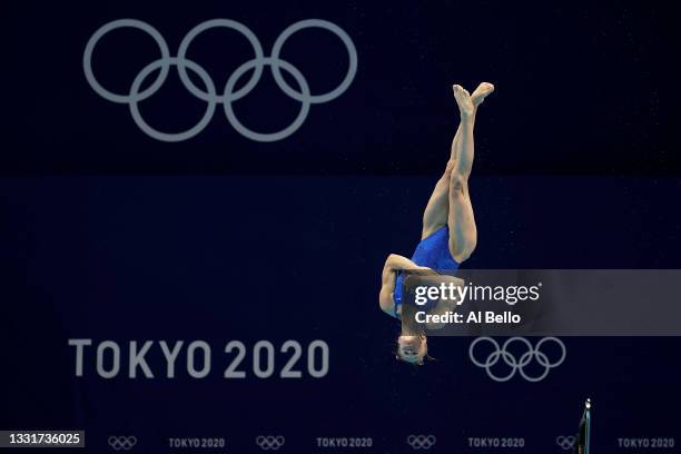 Krysta Palmer of Team United States competes in the Women's 3m Springboard Final on day nine of the Tokyo 2020 Olympic Games at Tokyo Aquatics Centre...