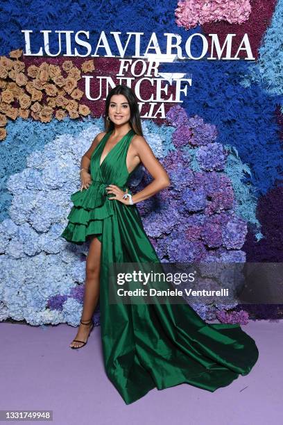 Ola Farahat attends the LuisaViaRoma for Unicef event at La Certosa di San Giacomo on July 31, 2021 in Capri, Italy.