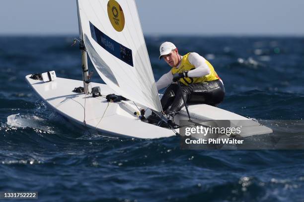 Matt Wearn of Team Australia competes on his way to finishing first in the Men's Laser class on day nine of the Tokyo 2020 Olympic Games at Enoshima...