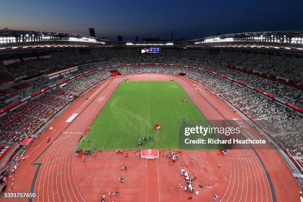 General view on day nine of the Tokyo 2020 Olympic Games at Olympic Stadium on August 01, 2021 in Tokyo, Japan.