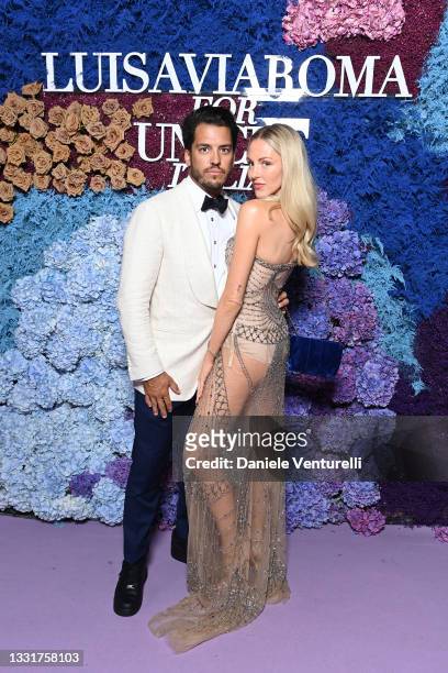 Andres Fanjul and Shea Marie attends the LuisaViaRoma for Unicef event at La Certosa di San Giacomo on July 31, 2021 in Capri, Italy.