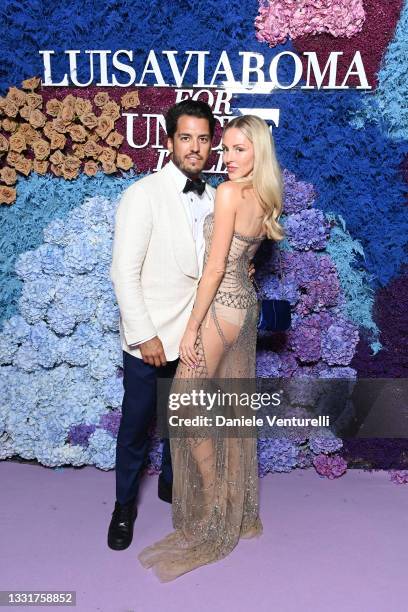 Andres Fanjul and Shea Marie attends the LuisaViaRoma for Unicef event at La Certosa di San Giacomo on July 31, 2021 in Capri, Italy.