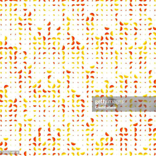 orange yellow red falling semi circles on white, random rotation - shift knob stock illustrations