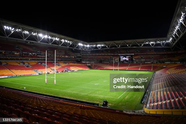 In this handout image provided by NRL Photos a general view is seen of an empty Suncorp Stadium before the round 20 NRL match between the St George...