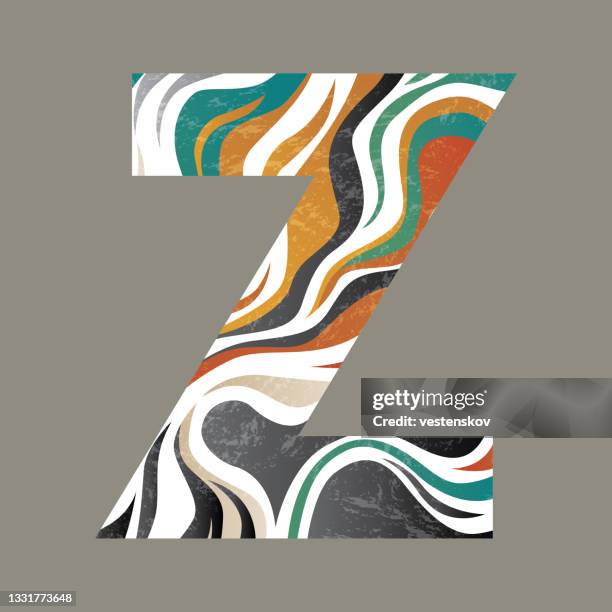 dynamic wave abstract pattern with texture vector illustration alphabets - letter z stock illustrations