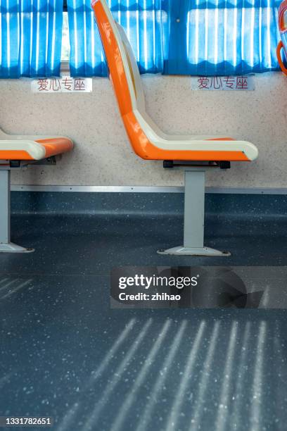 side view of a seat on a bus - bus side view stock pictures, royalty-free photos & images