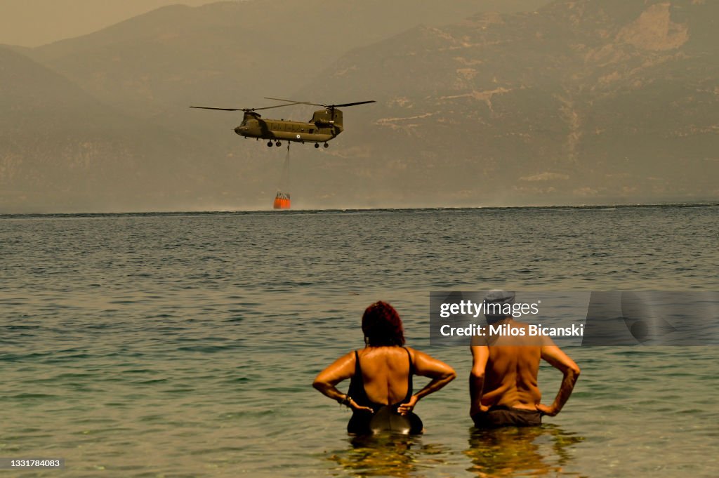 Wildfire Damages Homes In Western Greece