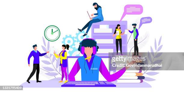 businessman holds pile of office papers and documents. office administration - administrator stock illustrations