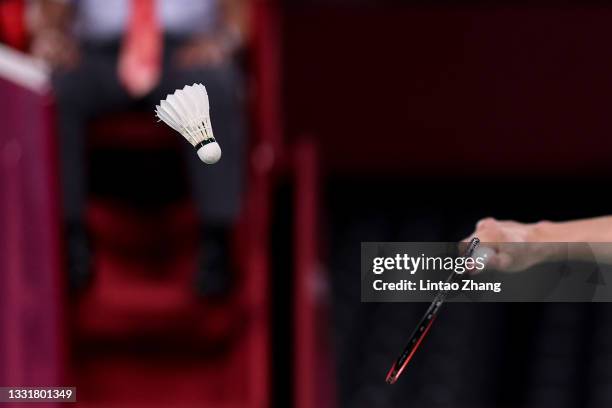 Chen Yu Fei of Team China competes against Tai Tzu-Ying of Team Chinese Taipei during the Women’s Singles Gold Medal match on day nine of the Tokyo...