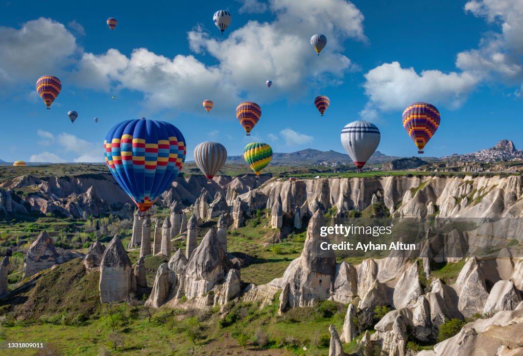 Hot Air Ballooning in Cappadocia, Nevsehir, Central Anatolia of Turkey