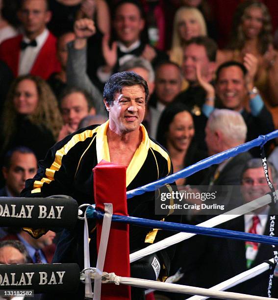 Actor/Director Sylvester Stallone surprised a packed Mandalay Bay Event Center in Las Vegas on December 3, 2005 when he entered the arena with cast...