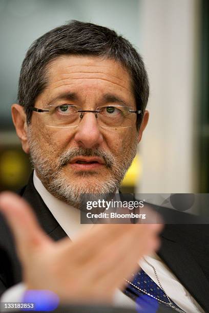 Jose Sergio Gabrielli, chief executive officer of Petroleo Brasileiro SA , speaks during an interview in New York, U.S., on Thursday, Nov. 17, 2011....
