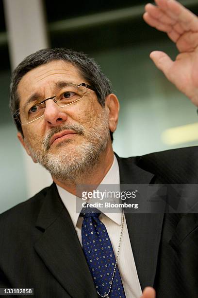 Jose Sergio Gabrielli, chief executive officer of Petroleo Brasileiro SA , speaks during an interview in New York, U.S., on Thursday, Nov. 17, 2011....