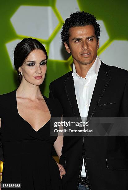 Actress Paz Vega and her husband Orson Salazar arrive to the opening of the Dr. Javier Anido Esthetic Clinic on October 28, 2009 in Madrid, Spain.