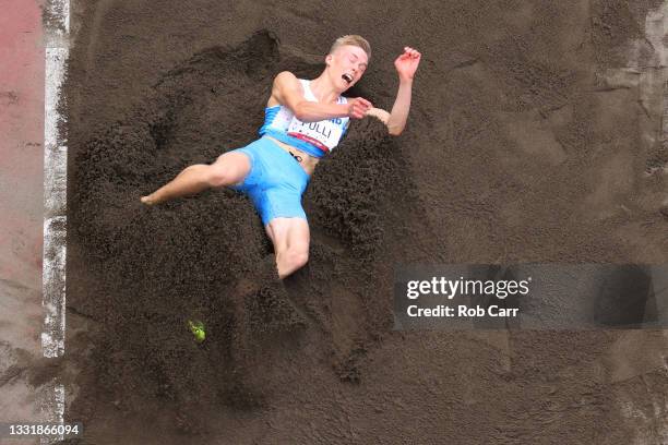 Kristian Pulli of Team Finland competes in the Men's Long Jump Final on day ten of the Tokyo 2020 Olympic Games at Olympic Stadium on August 02, 2021...