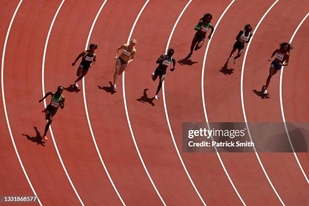 Gabrielle Thomas of Team United States competes in round one of the Women's 200m heats on day ten of the Tokyo 2020 Olympic Games at Olympic Stadium...