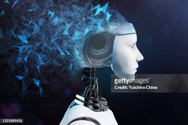 ai robot intelligence network - royalty free stock-fotos und bilder