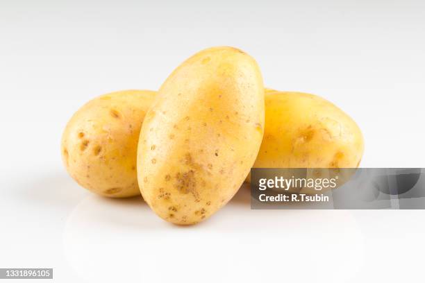 new potato isolated on white background close up - 新じゃが ストックフォトと画像