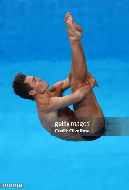 Nicolas Garcia Boissier of Team Spain competes in the Men's 3m Springboard Preliminary Round on day ten of the Tokyo 2020 Olympic Games at Tokyo...