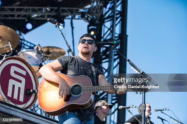 Musician Scotty McCreery performs on stage at Boots In The Park at Waterfront Park on August 01, 2021 in San Diego, California.
