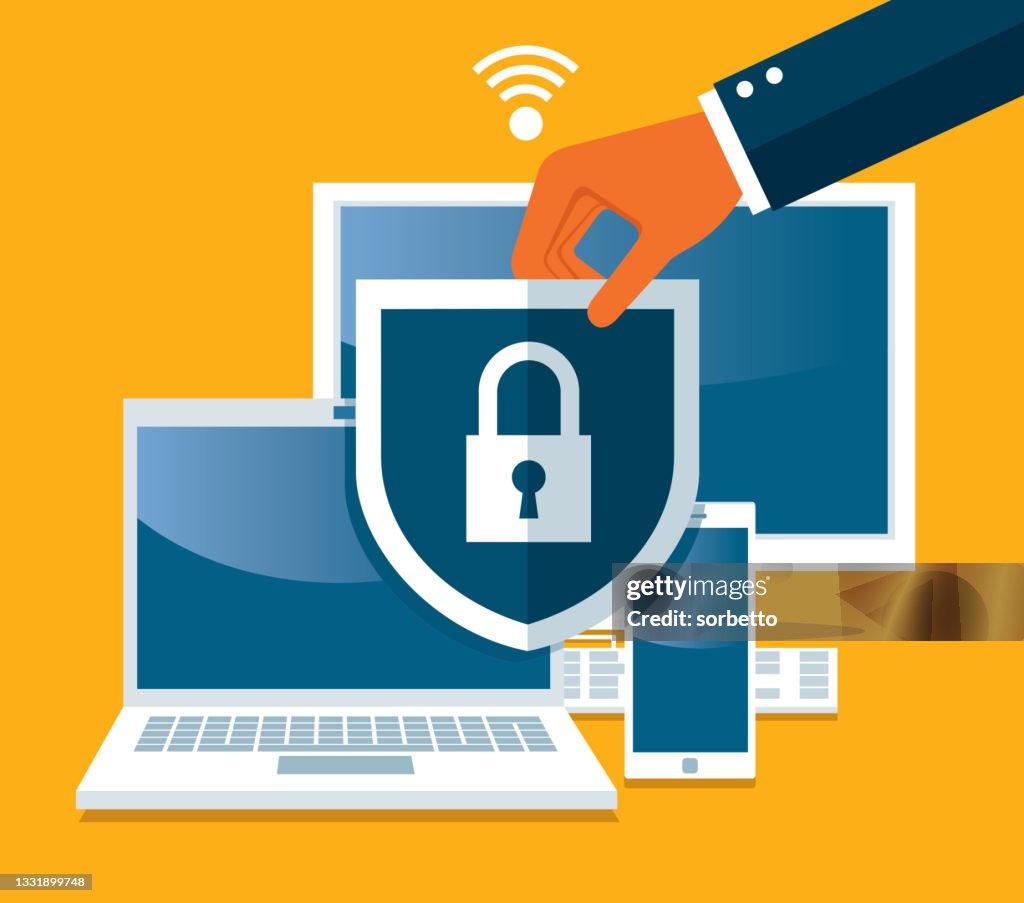 Shield Picture Using In Computer A Computer With A Shield High-Res Vector Graphic - Getty Images