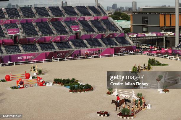 Miloslav Prihoda jr of Team Czech Republic riding Ferreolus Lat competes during the Eventing Jumping Team Final and Individual Qualifier on day ten...