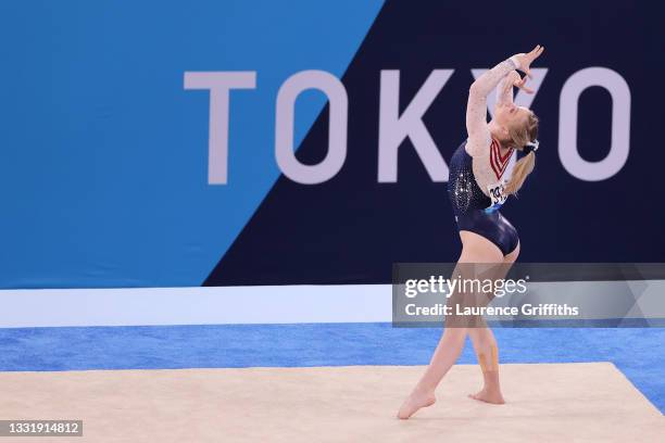 Jade Carey of Team United States competes during the Women's Floor Exercise Final on day ten of the Tokyo 2020 Olympic Games at Ariake Gymnastics...