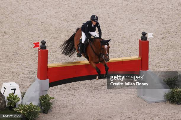 Susanna Bordone of Team Italy riding Imperial van de Holtakkers competes during the Eventing Jumping Team Final and Individual Qualifier on day ten...