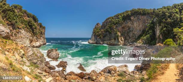 beautiful beach in pelion peninsula - volos stock pictures, royalty-free photos & images