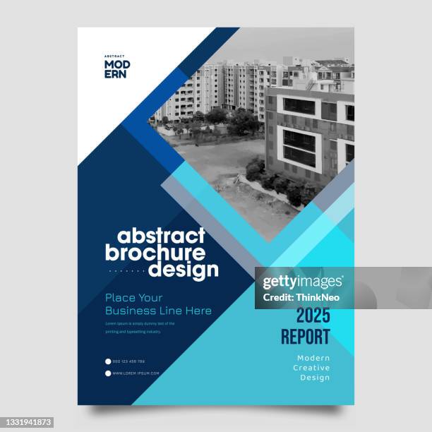 corporate brochure template with provision for image - press release vector stock illustrations