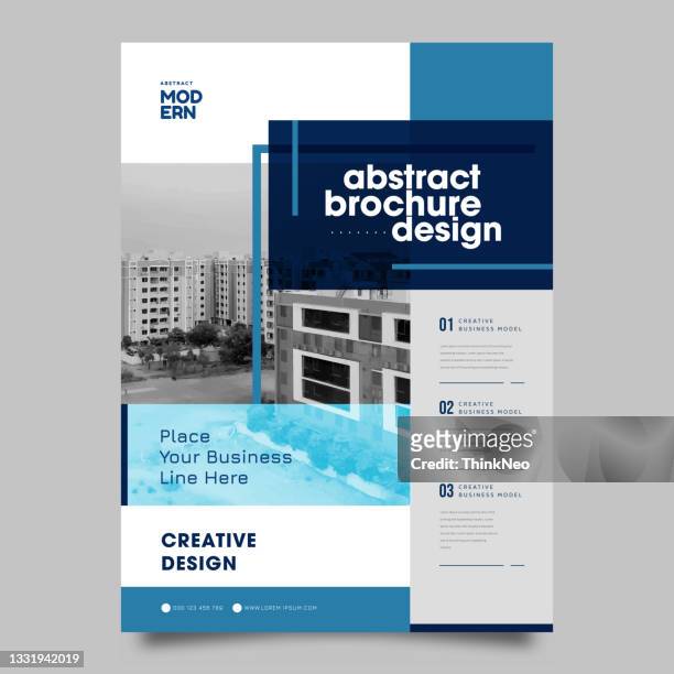 abstract business brochure template, flyer or annual report - flyer leaflet stock illustrations