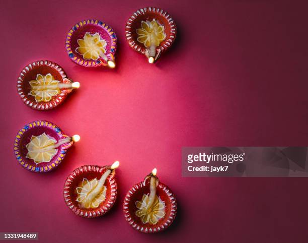 diwali lights - laxmi puja during tihar or deepawali and diwali celebrations fotografías e imágenes de stock
