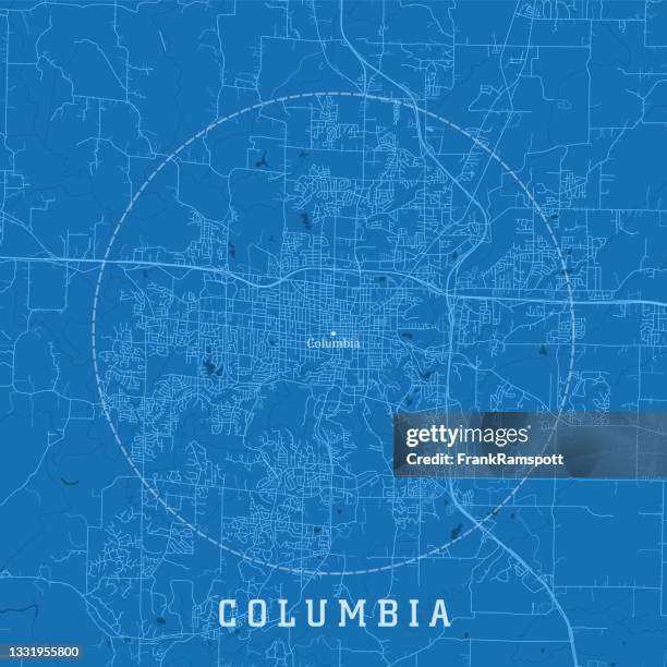 columbia mo city vector road map blue text - columbia missouri 幅插畫檔、美工圖案、卡通及圖標