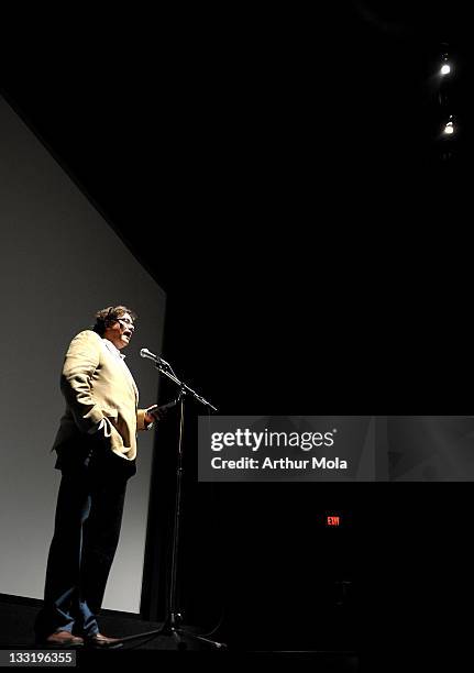 Programmer Jesse Wente speaks at the "Excited" premiere at the Ryerson Theatre during the 2009 Toronto International Film Festival on September 17,...