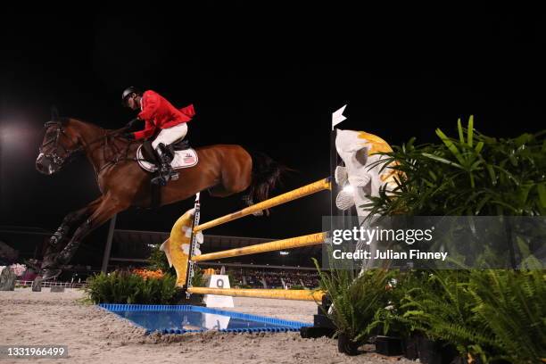 Phillip Dutton of Team United States riding Z competes during the Eventing Individual Jumping Final on day ten of the Tokyo 2020 Olympic Gamesat...