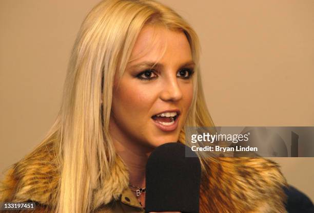 Britney Spears during KIIS FM's Jingle Ball 2003 - Backstage at The Staples Center in Los Angeles, California, United States.