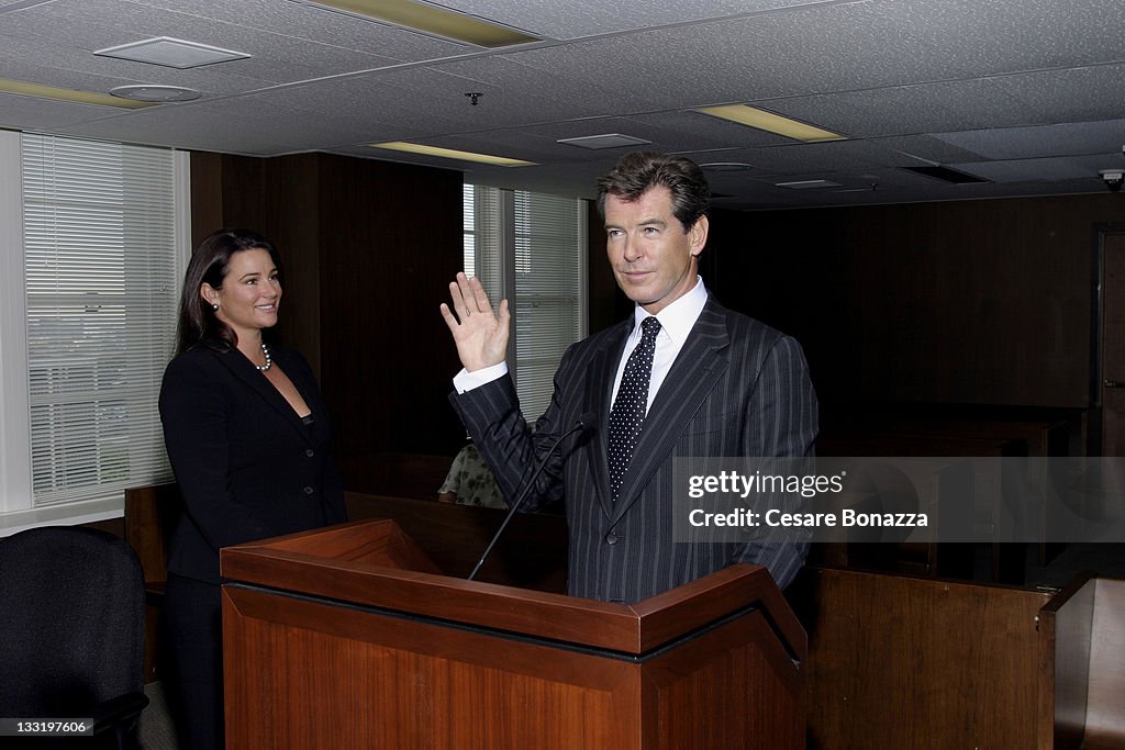 Pierce Brosnan Receives American Citizenship on September 23, 2004