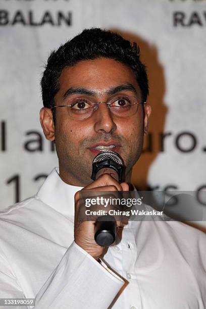 Indian actor Abhishek Bachchan attends the First Look Of Paa held at Cinemax on November 4, 2009 in Mumbai, India.